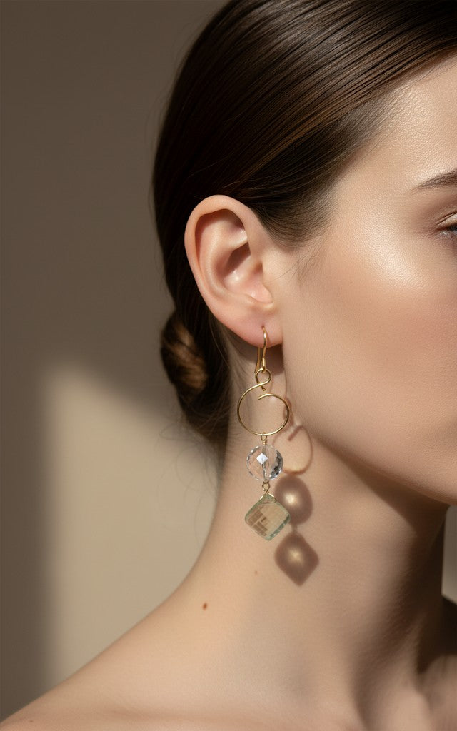 Gold filled 14k with Quartz Stones