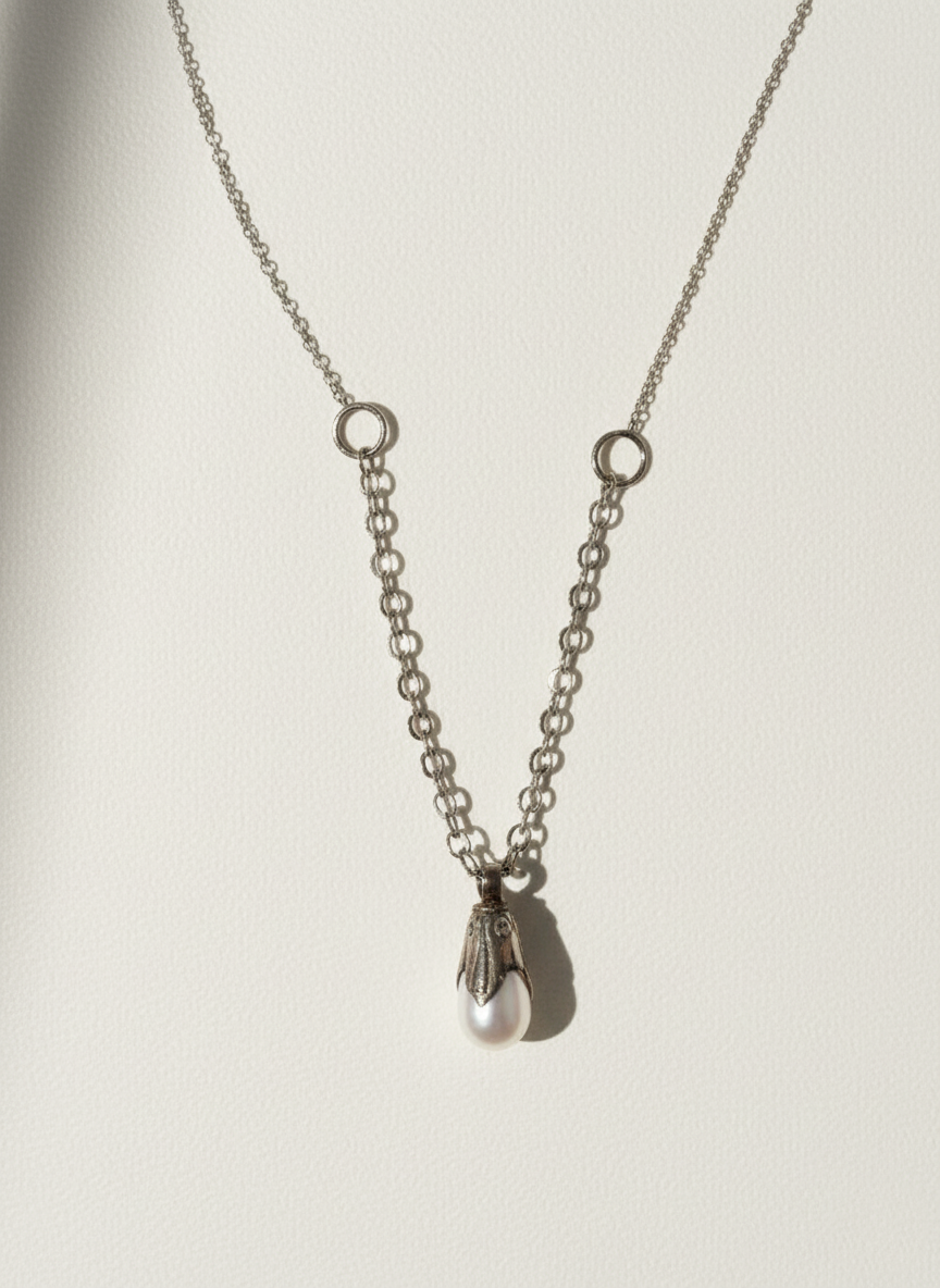 22-Inch Sterling Silver with Freshwater Pearl Pendant