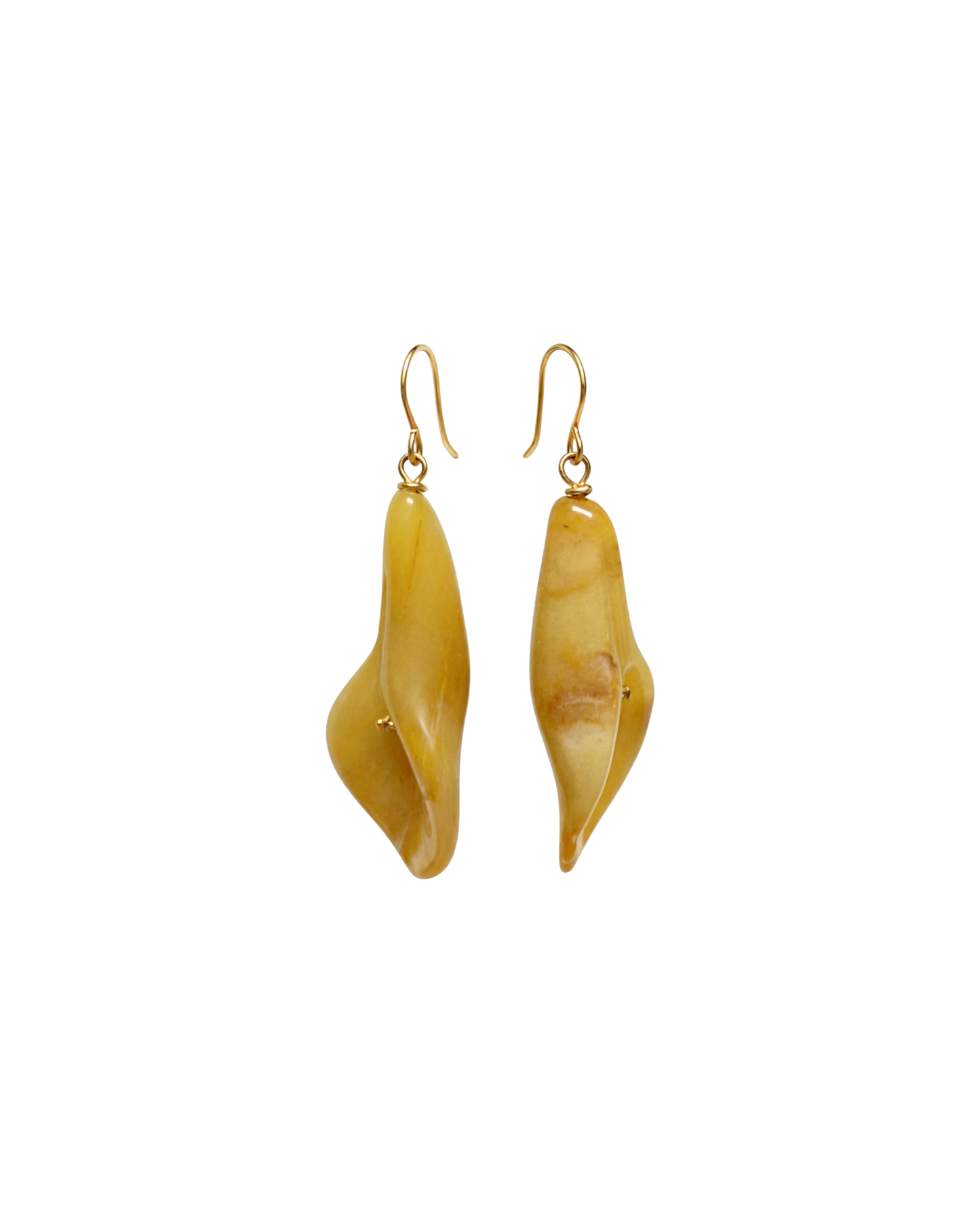 14K Gold Filled Yellow Jade Drop Earrings