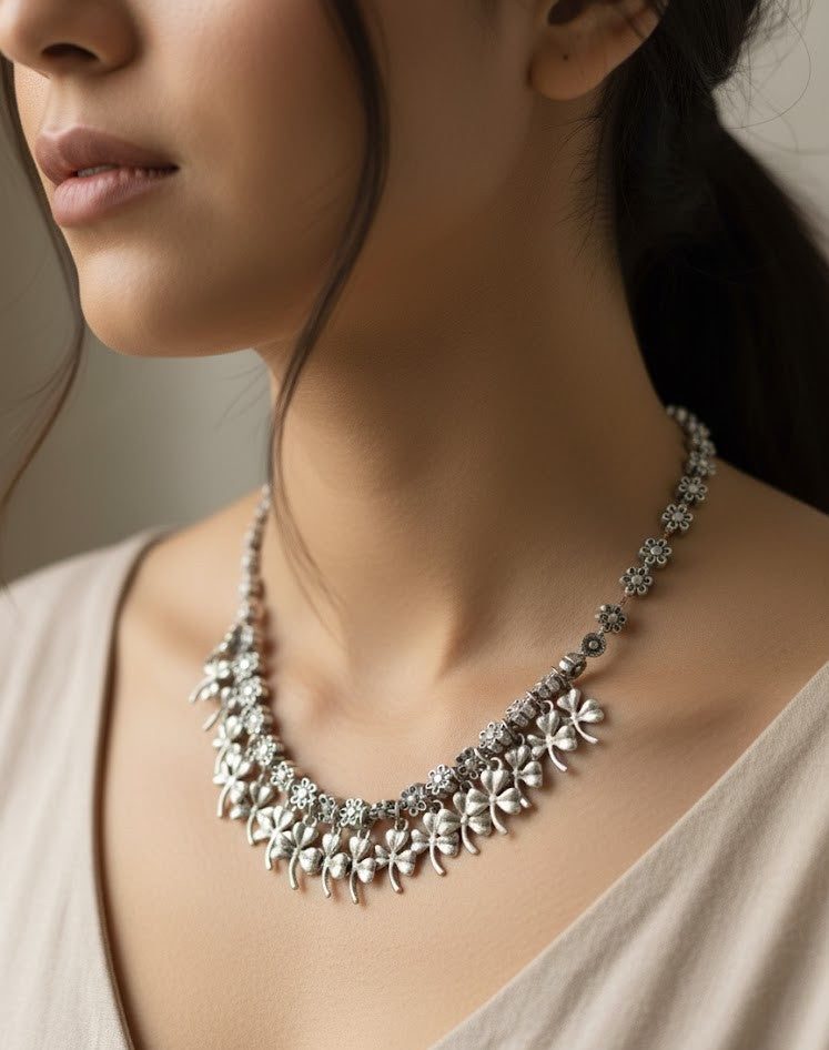 Fashion Jewelry Metal Floral Necklace