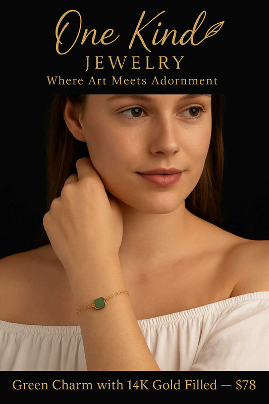 Green Charm on 14K Gold Filled