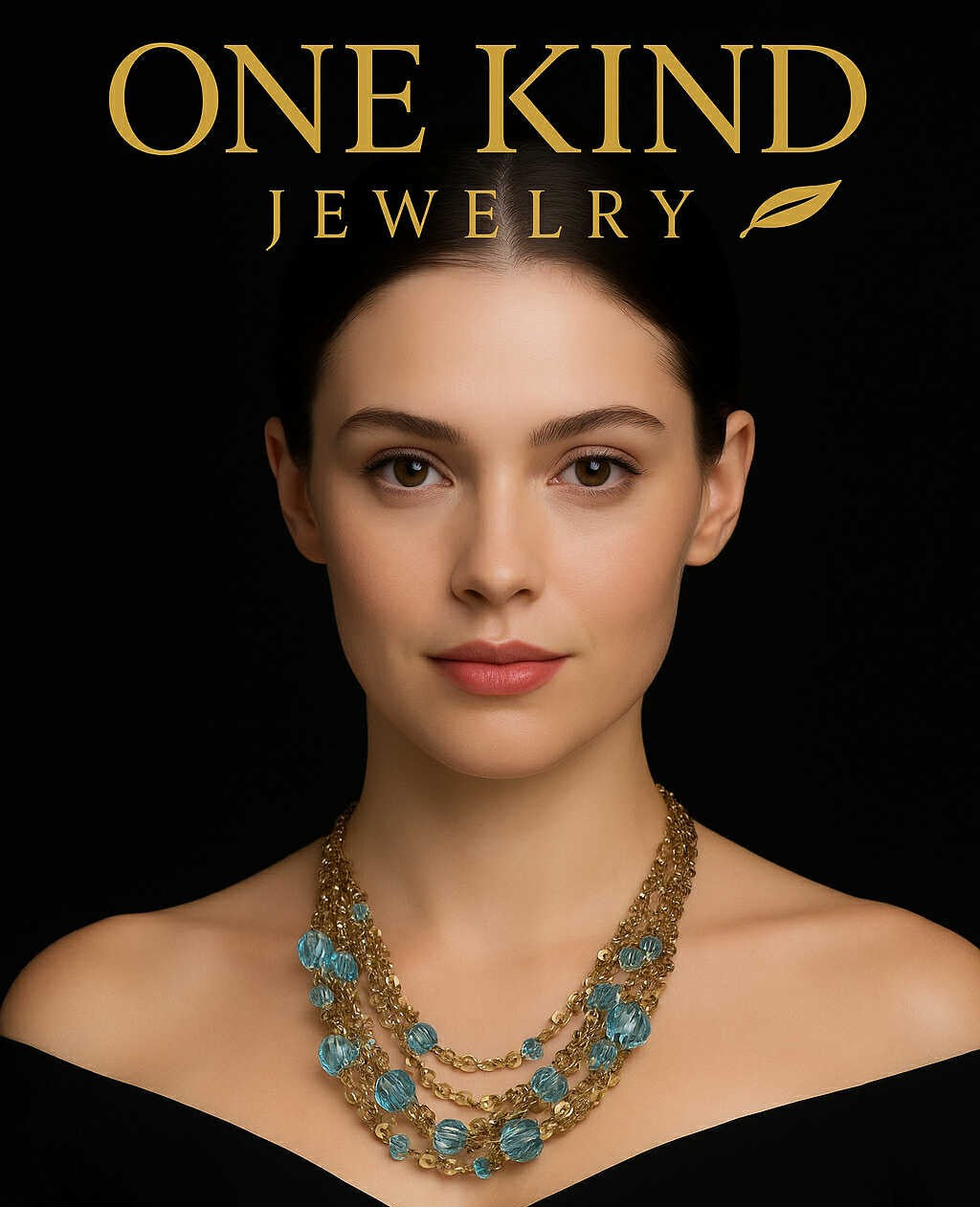 Several 14K Gold-Filled Chain With Blue Swarovski Crystals