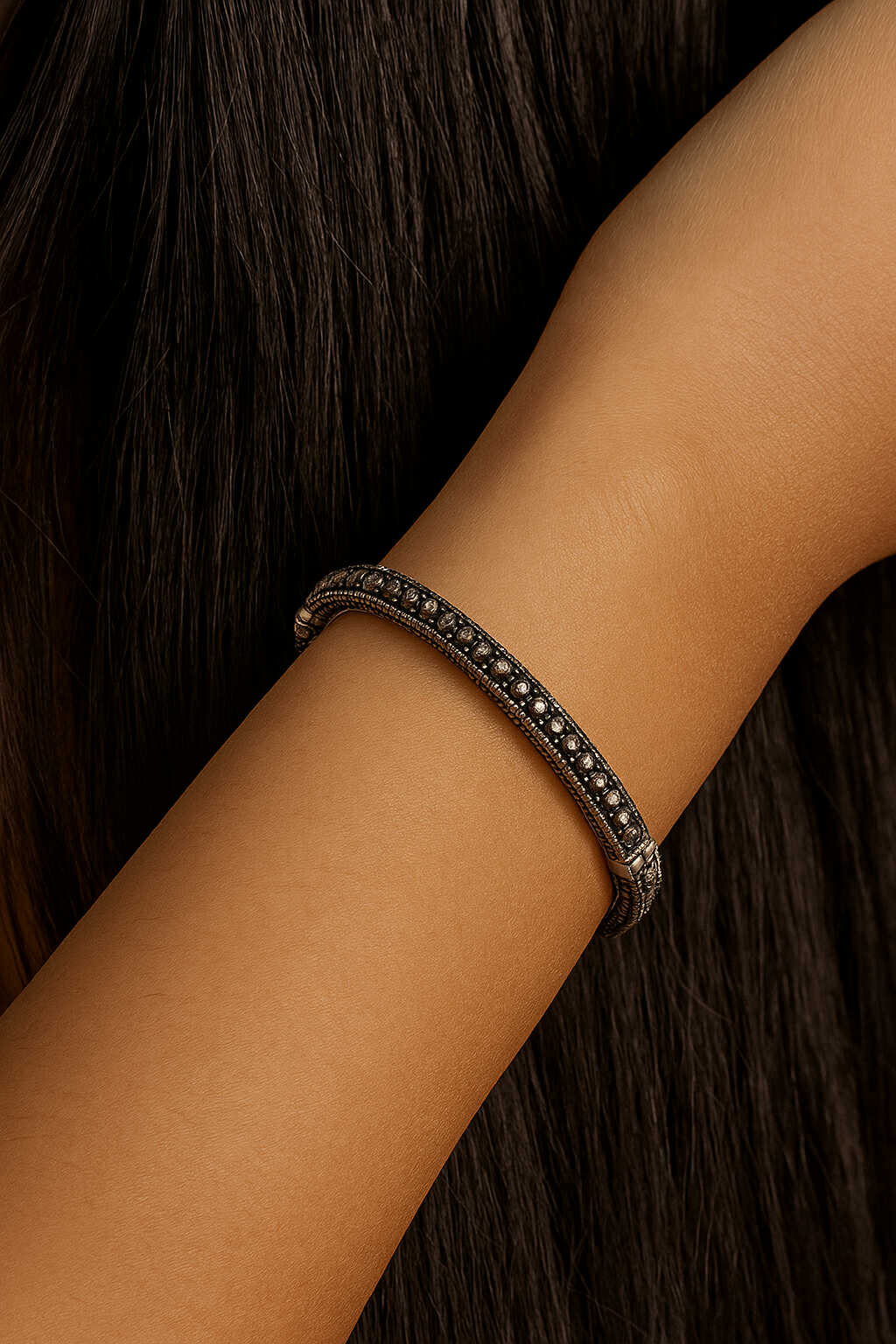 Sterling Silver with Three Large Beads