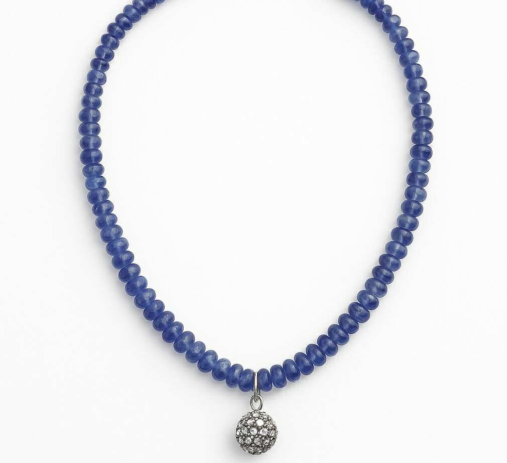 Sterling Silver, Iolite, and Pyrite Center Stone Necklace