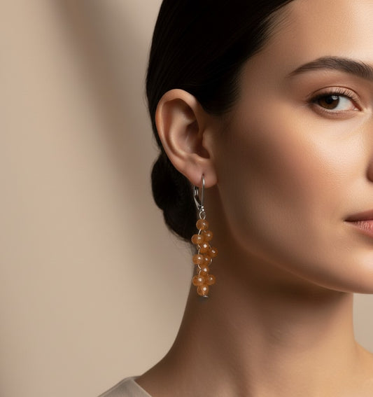 Sterling Silver Wire Wrap with Carnelian Earrings