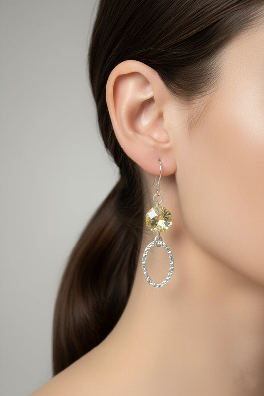 Sterling Silver with Swarovski Crystals and Blue Chalcedony