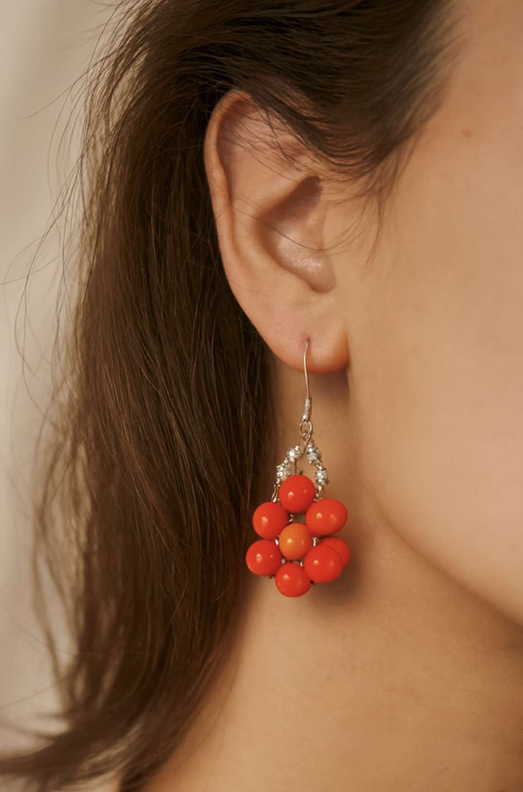 Sterling Silver Earrings with Natural and Glass Stones