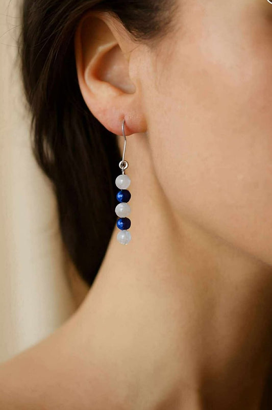 Sterling Silver with Pink Jade and Blue Jade