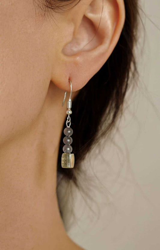 Sterling Silver with Purple and Green Stones