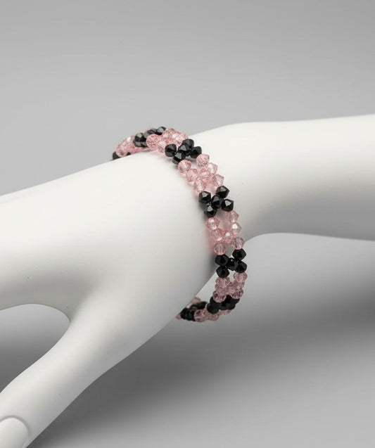 Pink and Black Swarovski Crystals