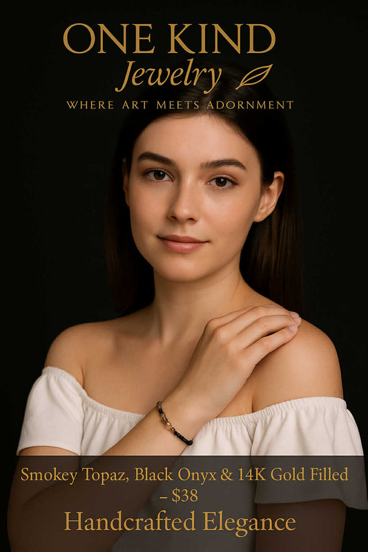 Smoky Topaz, Black Onyx, and 14K Gold Filled