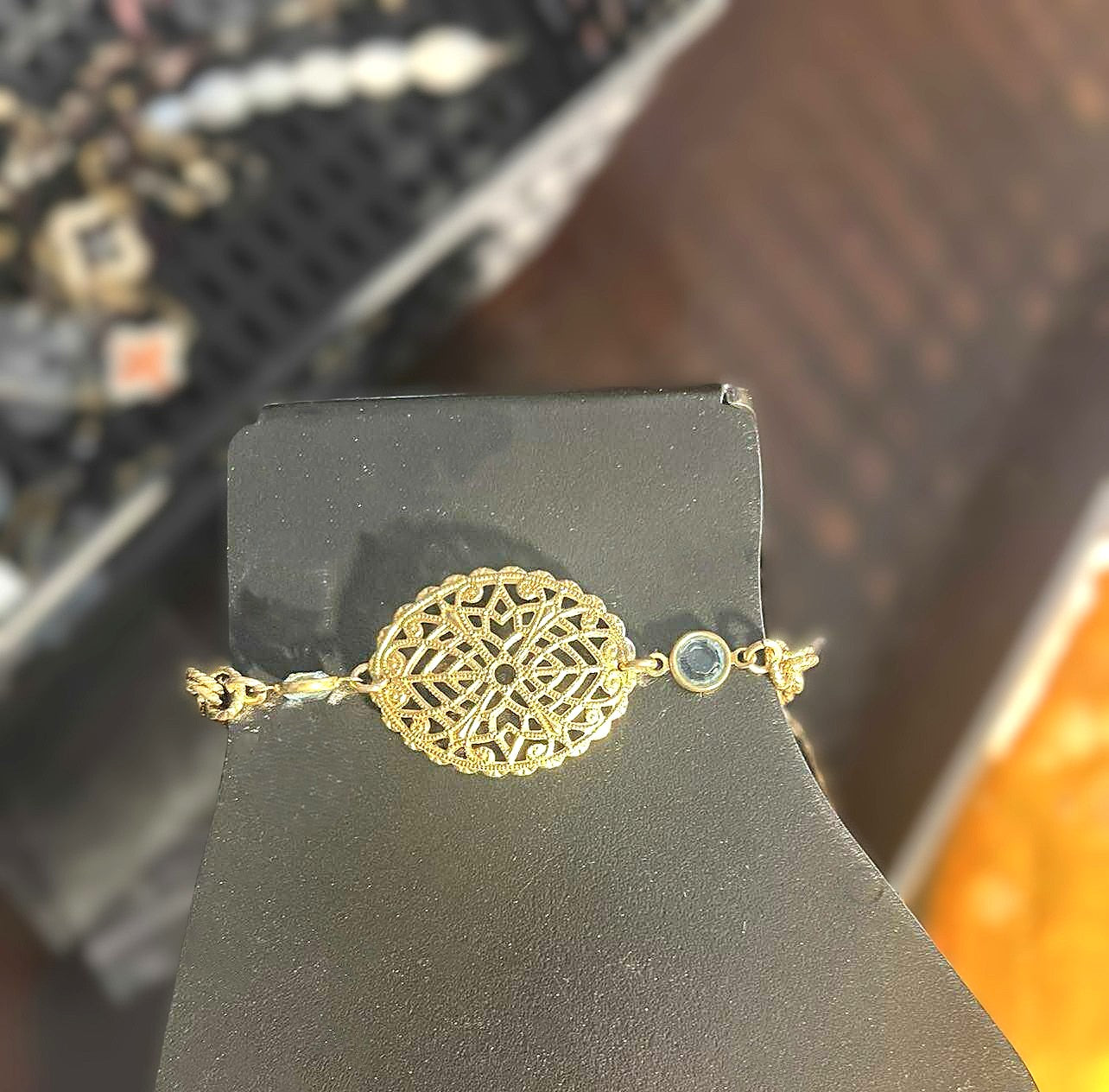 14K Gold Filled Blue Crystal Bracelet