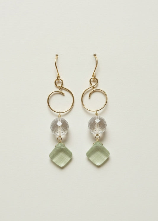 Gold filled 14k with Quartz Stones