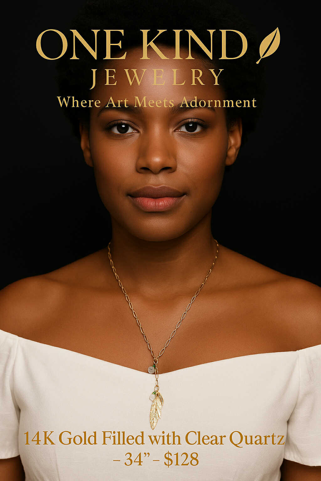 14K Gold Filled Clear Quartz Necklace – 34-Inch