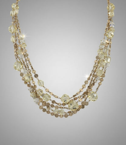 14K Gold Filled Yellow Swarovski Crystals 5-Stranded