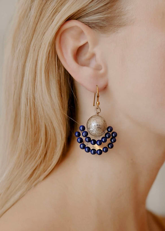 14k Gold Filled, Natural Stone and Vintage Bead Earrings