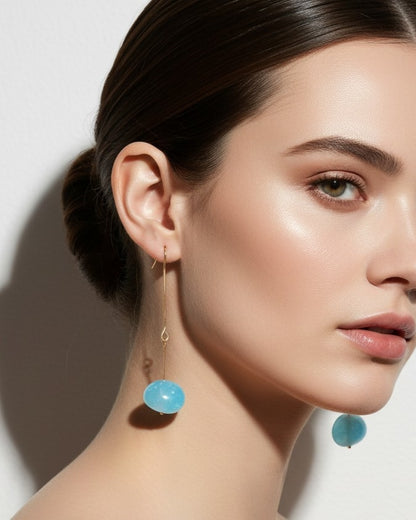 14K Gold Filled Wire with Blue Chalcedony