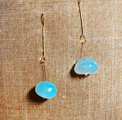 14K Gold Filled Wire with Blue Chalcedony