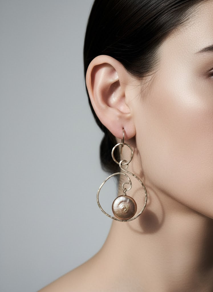 14K Gold Filled Wire with Coin Freshwater Pearls