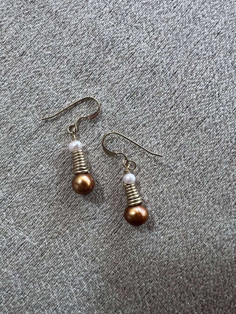 14K Gold Filled Wire with Fresh Water Pearls