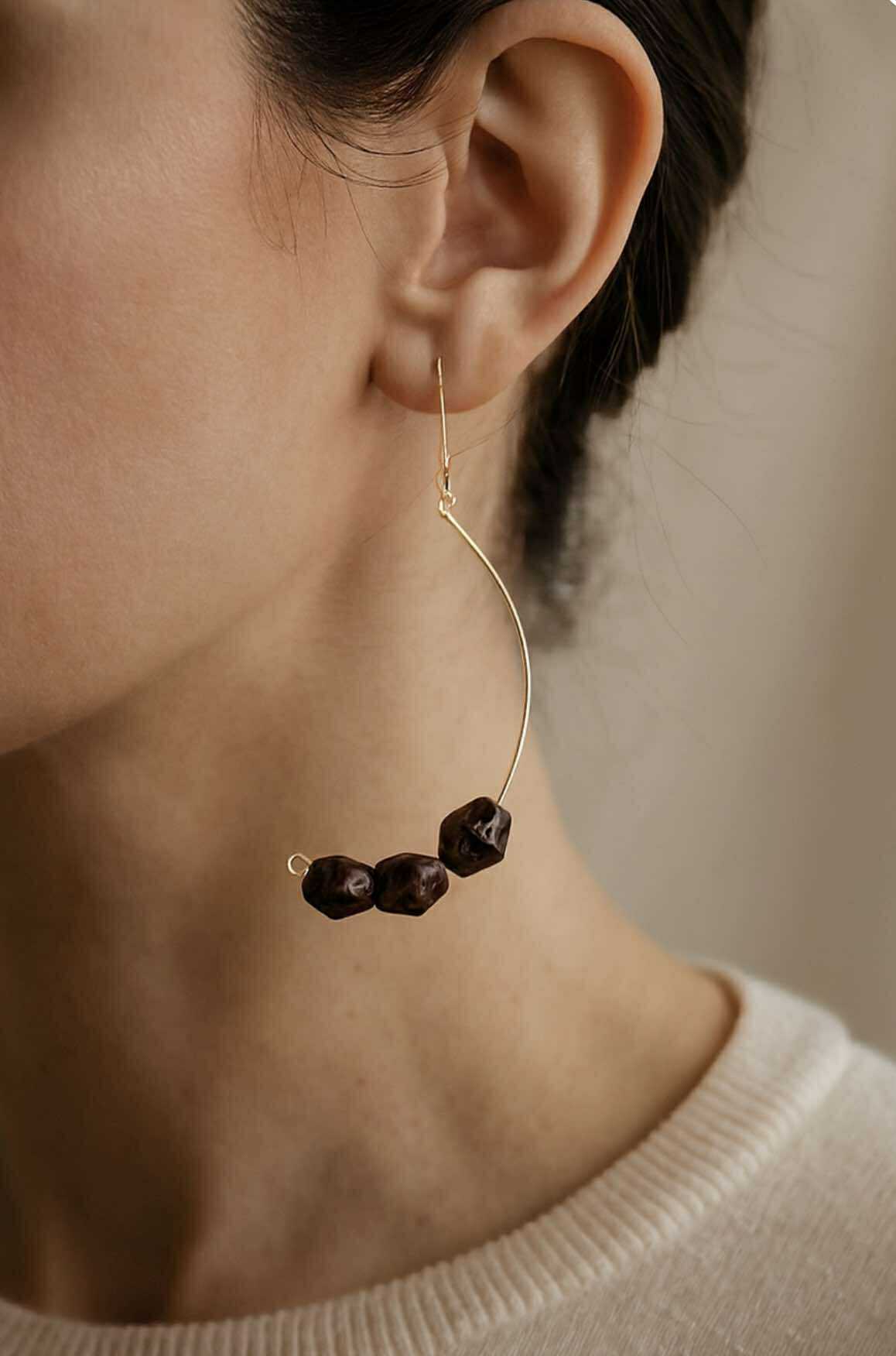 14k Gold Filled Wire with Wooden Beads