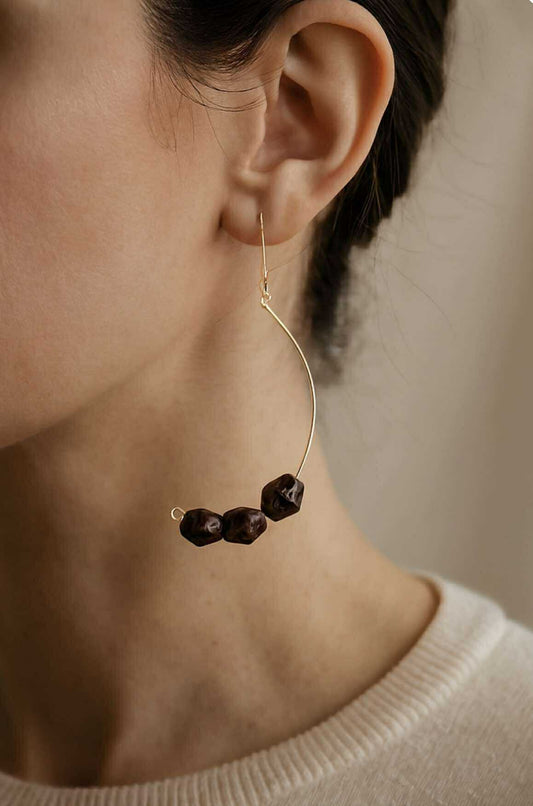 14k Gold Filled Wire with Wooden Beads