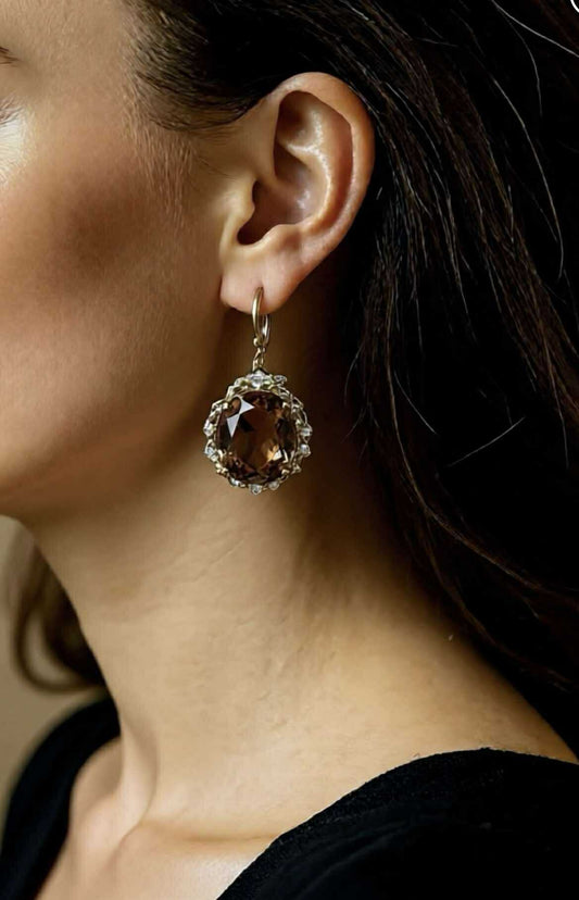 14K Gold Filled Wire Wrapped with Smokey Topaz