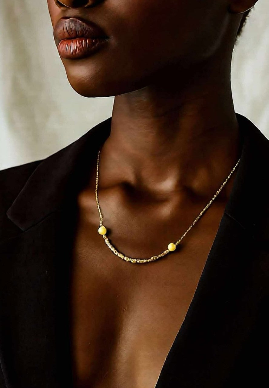 14K Gold Filled Light Yellow Citrine Stones and Metal Beads