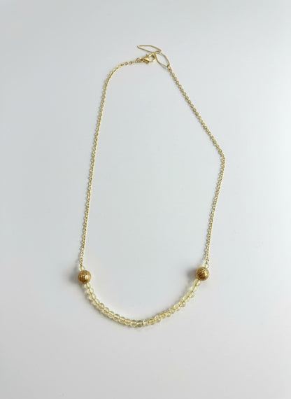 14K Gold Filled Light Yellow Citrine Stones and Metal Beads