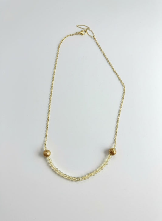 14K Gold Filled Light Yellow Citrine Stones and Metal Beads