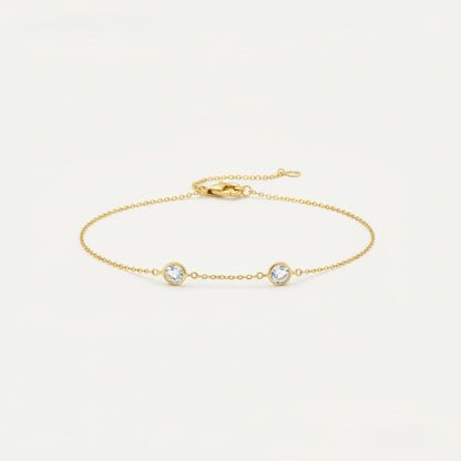 14K Gold Plated Clear Crystal Bracelet