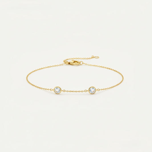 14K Gold Plated Clear Crystal Bracelet