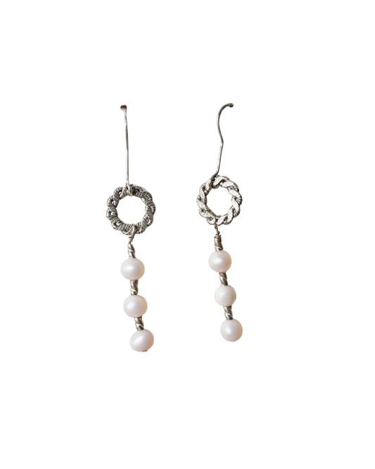 Sterling Silver Freshwater Pearl Drop Earrings