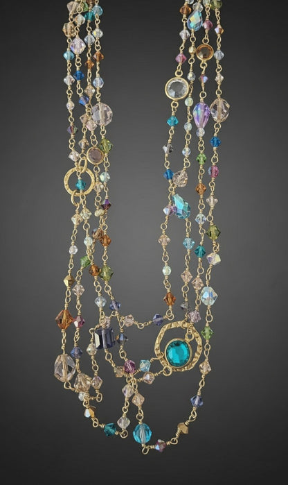 Multi-Layered Swarovski Crystal Necklace