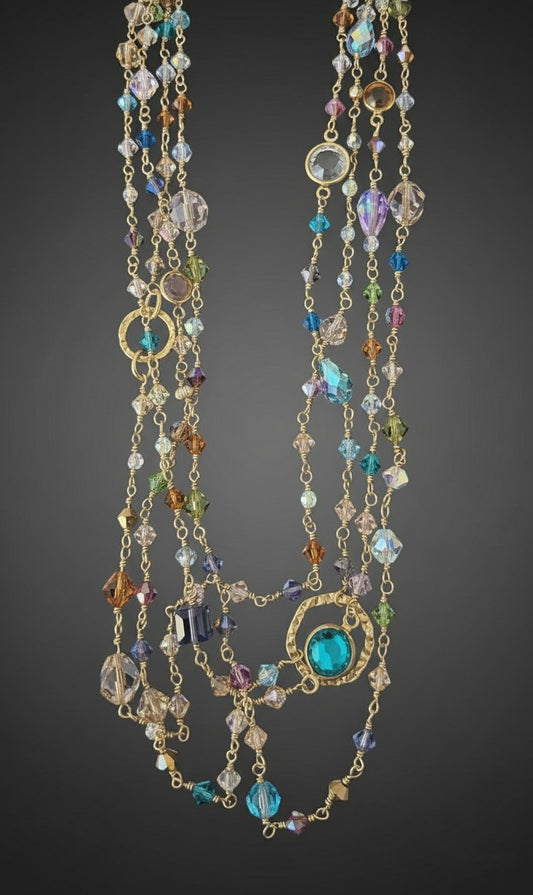 Multi-Layered Swarovski Crystal Necklace
