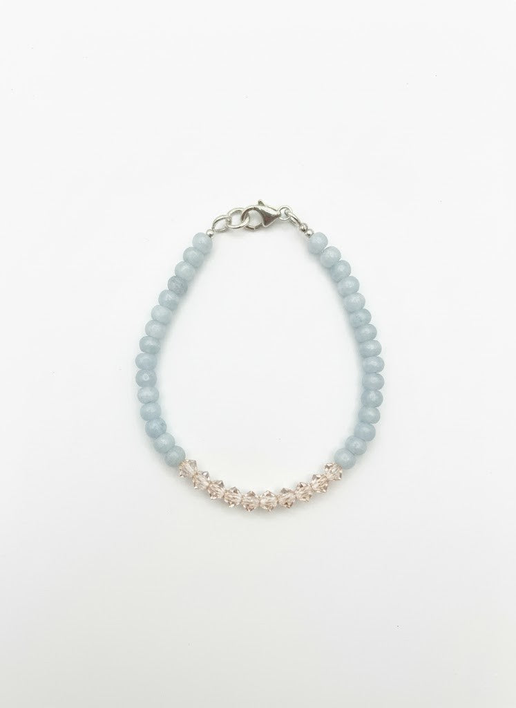 Blue Jade with Swarovski Crystals