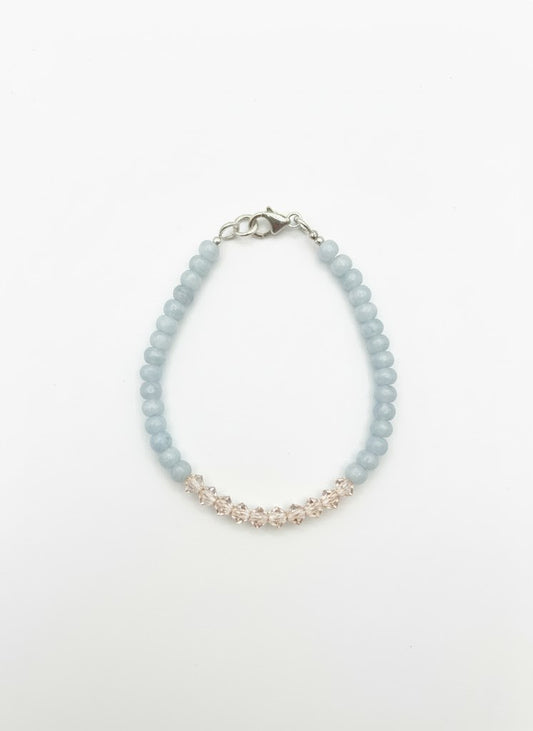 Blue Jade with Swarovski Crystals