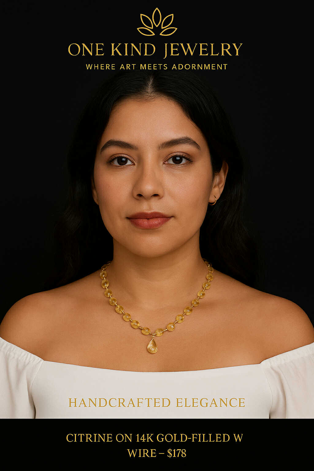 Citrine on 14K Gold-Filled with Wire