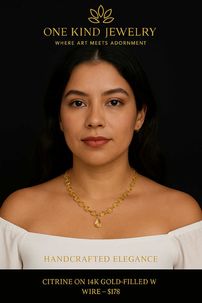 Citrine on 14K Gold-Filled with Wire