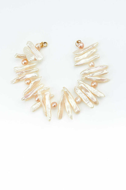 Freshwater Stick Pearls with 14K Gold Filled Clasp Bracelet