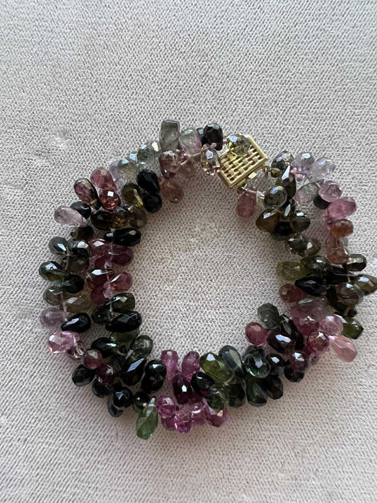 Gem-Quality Tourmaline Bracelet With 14K Gold Filled Clasp