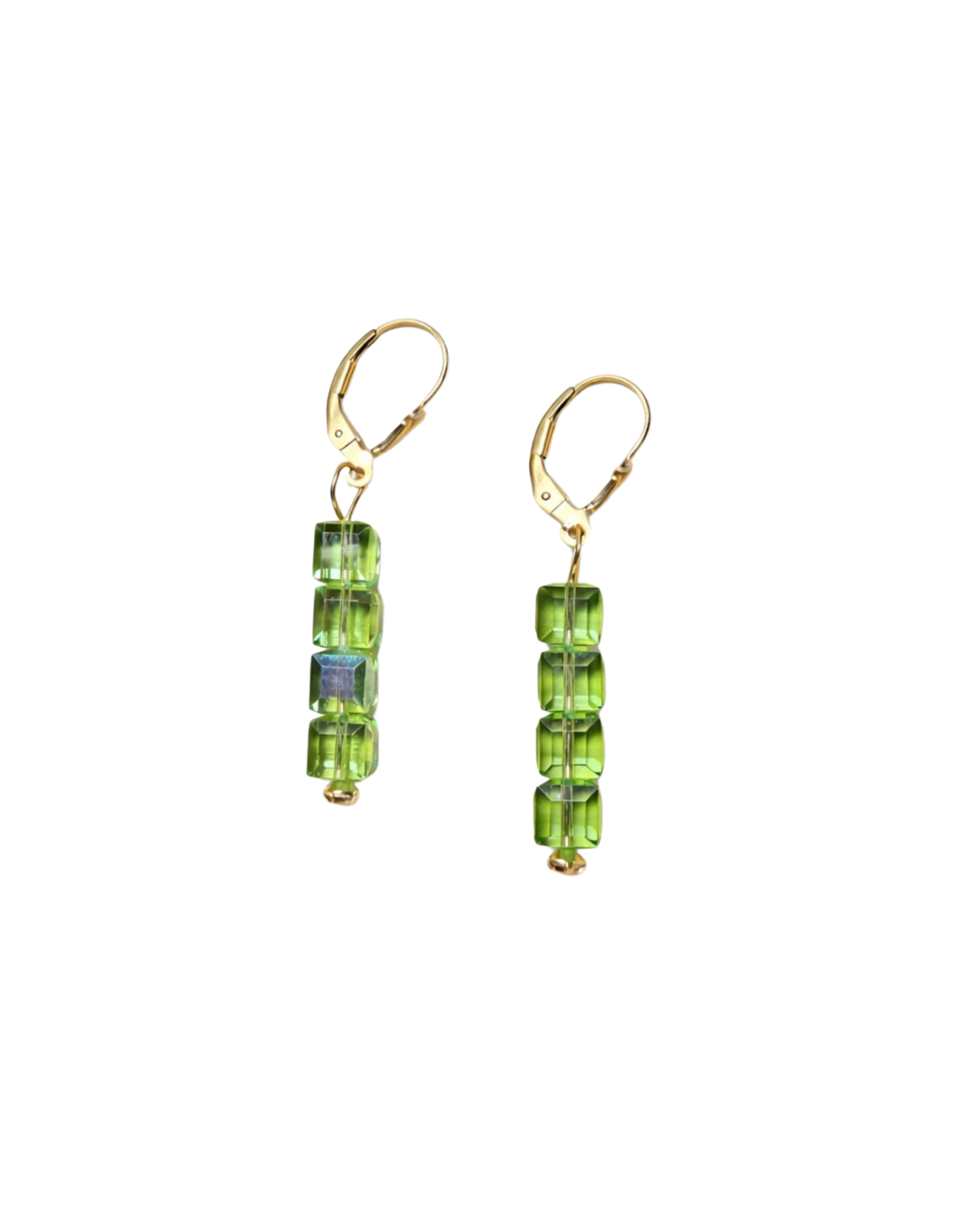 14K Gold Filled Light Green Swarovski Crystal Drop Earrings