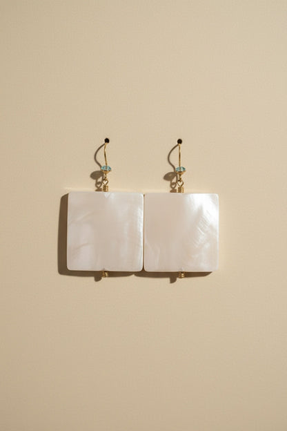 Gold Plated with Pink Mother of Pearl and Small Crystal Baby Blue