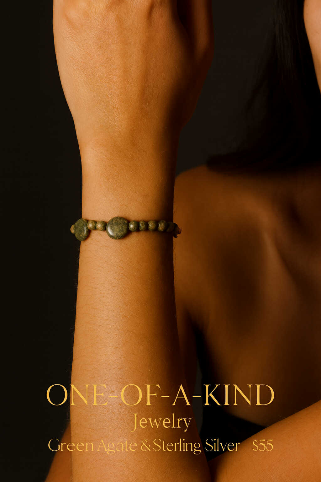 Green Agate and Sterling Silver