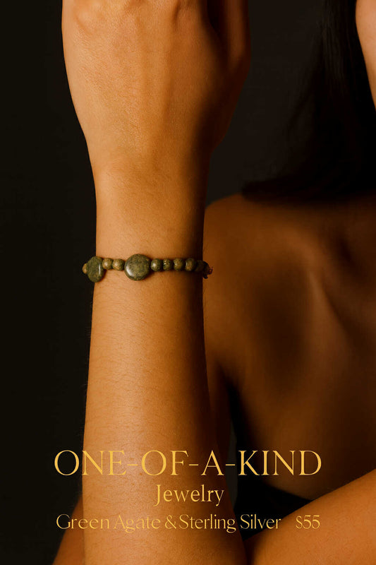 Green Agate and Sterling Silver