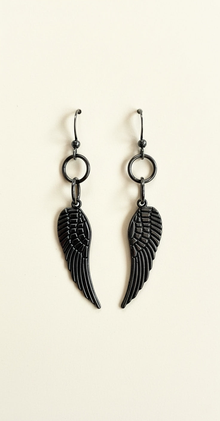 Gun Metal Angel Wings
