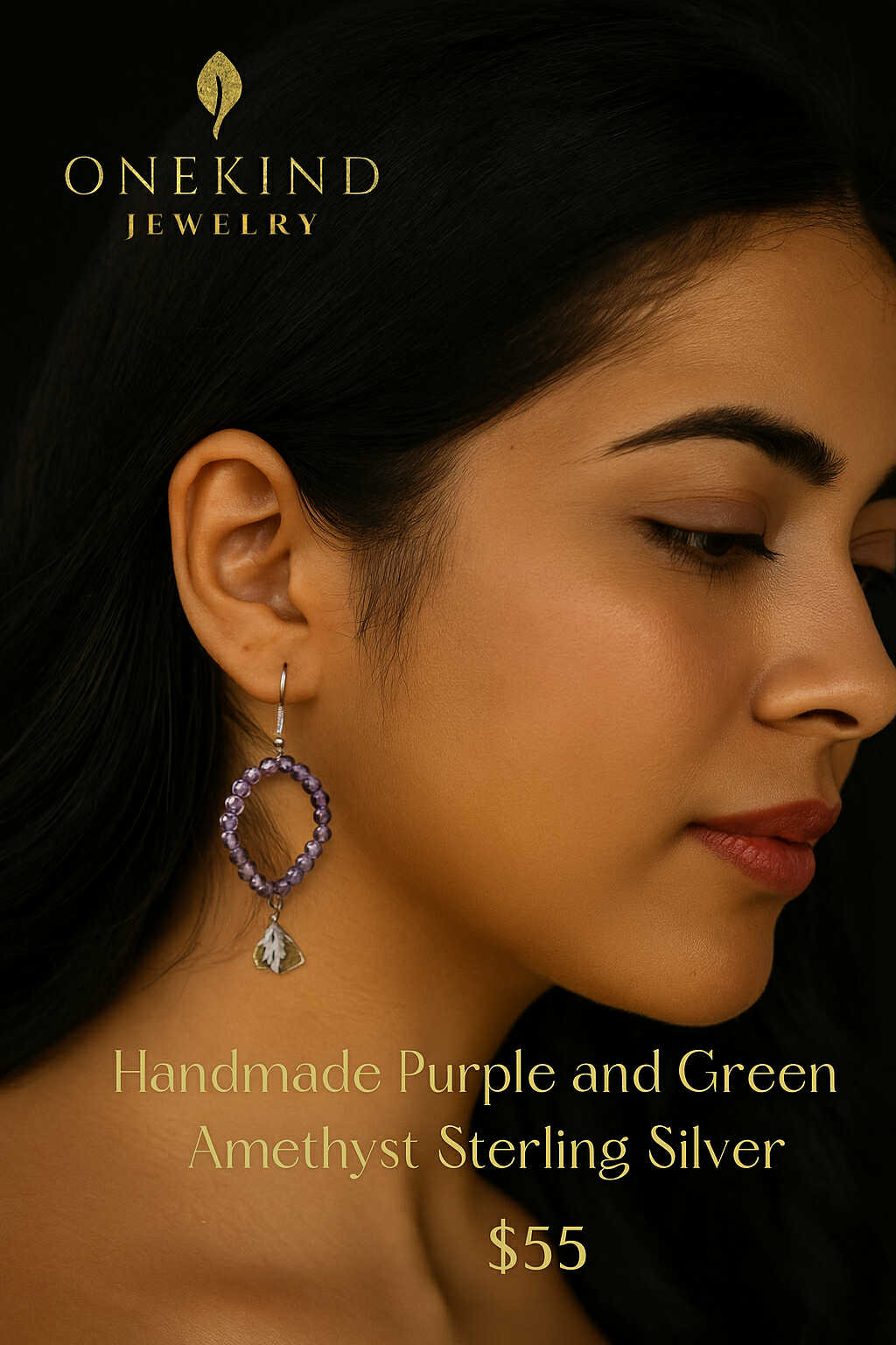 Handmade Purple and Green Amethyst Sterling Silver