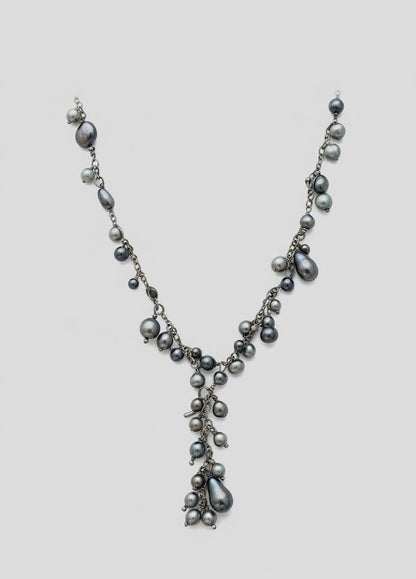 Mother of Pearl and Hematite Beads on Sterling Silver