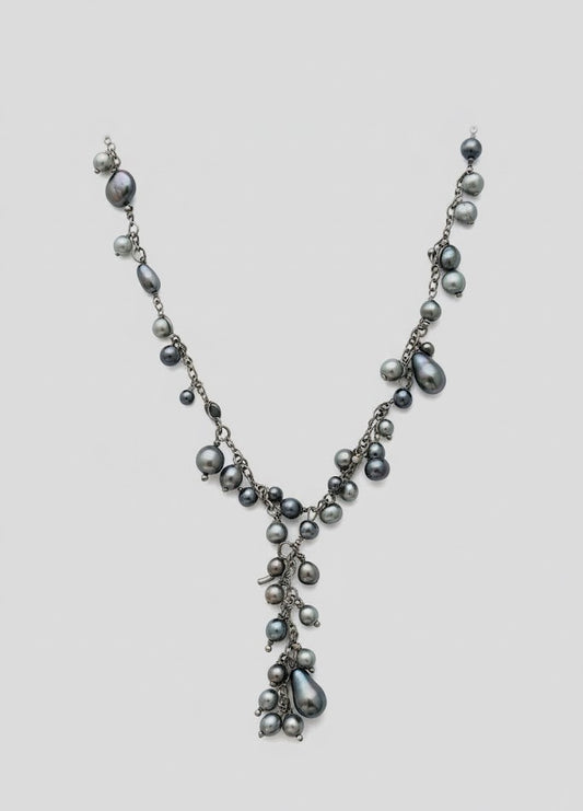 Mother of Pearl and Hematite Beads on Sterling Silver