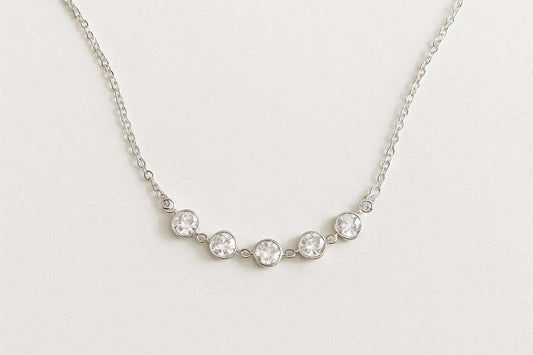 Sterling Silver Necklace with Clear CZs